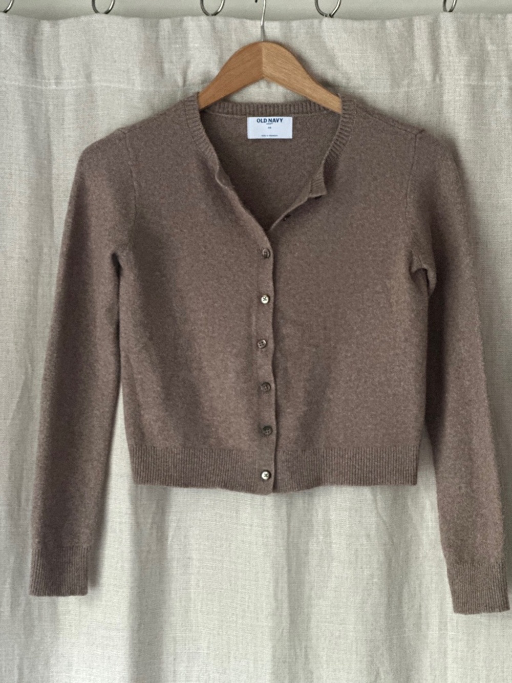 Sweet Cropped Heather Brown Cardigan Sweater From Old Navy - Picture 2 of 5